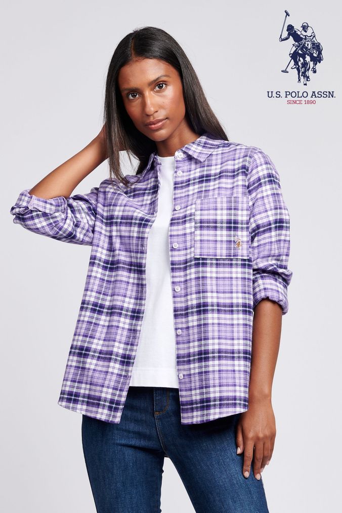 Long sleeve polo womens checkered cheap