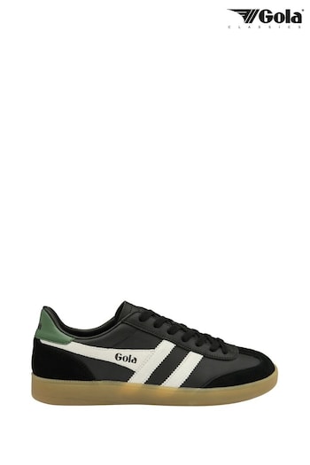 Gola Black Mens Viper Leather Lace-Up Trainers (AG9267) | £85