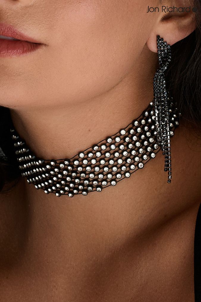 Womens black choker necklace on sale