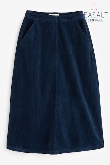 Seasalt Cornwall Navy Blue 100% Cotton Window Wren Skirt (AG9435) | £68