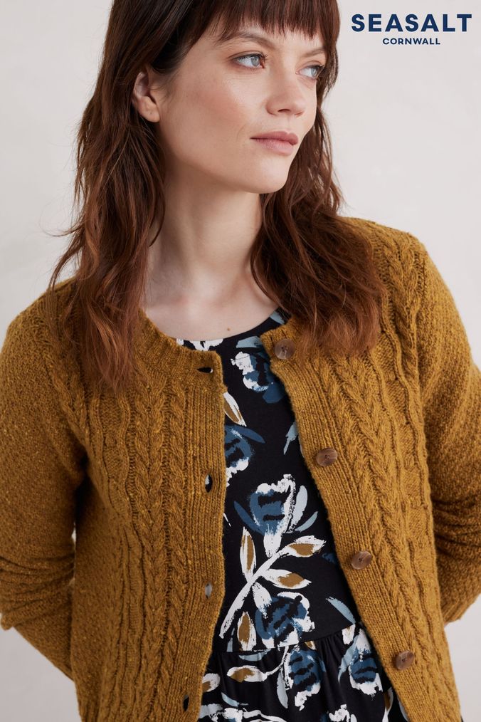 Women s Yellow Cardigans Yellow Longline Printed Cardigans Next