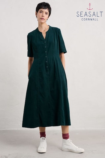 Seasalt Cornwall Teal Blue 100% Cotton Petite Wightwick Dress (AG9710) | £86