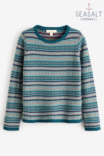 Seasalt Cornwall Blue Percella Cove Jumper (AG9713) | £96