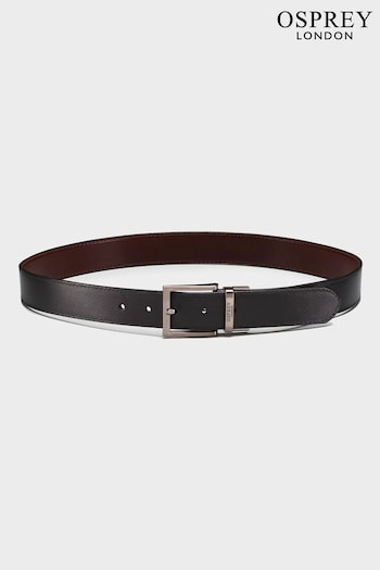 OSPREY LONDON The Crawford 3.5cm Reversible Leather Black Belt (AG9716) | £35