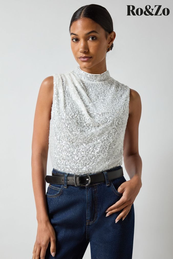 Buy Women s White High Neck Tops Online Next UK