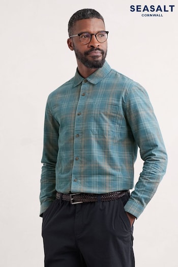 Seasalt Cornwall Blue Mens Shoreman Shirt (AG9925) | £80