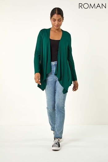 Roman Green Waterfall Front Jersey Knit Cardigan (AH1044) | £32