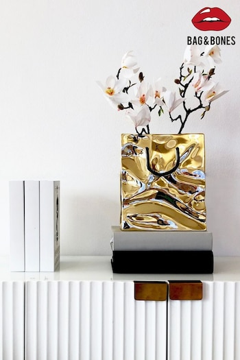 Bag & Bones Gold Swag Bag Vase (AH3078) | £225