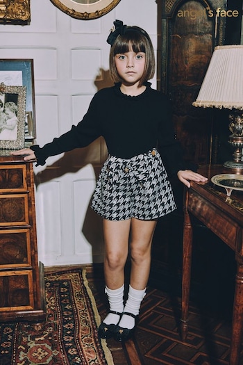 Angels Face Black Laetitia Houndstooth Shorts With Bow (AH3460) | £60 - £65