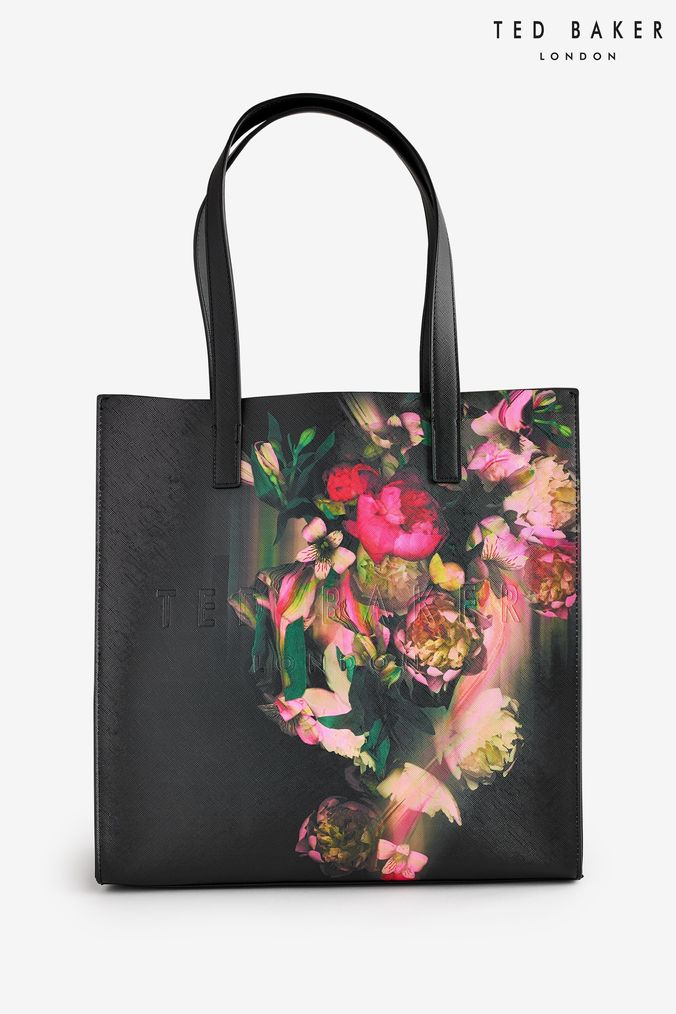 Black floral purse best sale