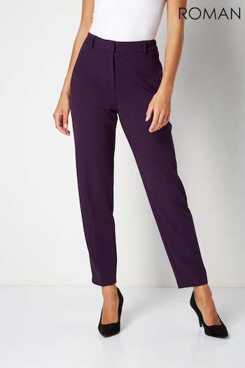 Roman Purple Short Straight Leg Stretch Trousers (AH4438) | £32