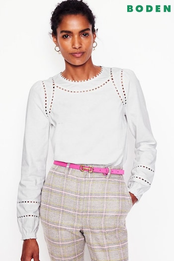 Boden White Mila Long Sleeve Top (AH4650) | £45