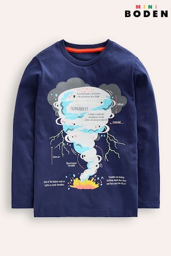 Boden Blue 100% Cotton Glow-In-The-Dark Tornado T-Shirt (AH4779) | £17 - £19