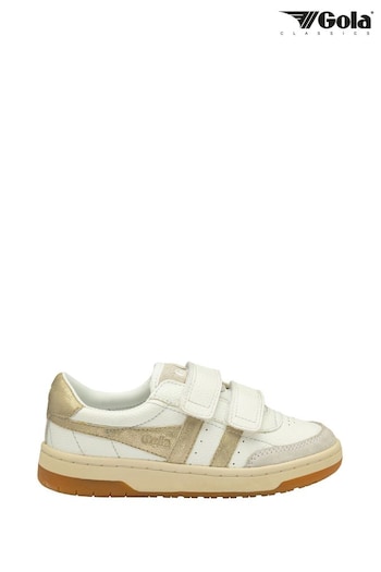 Gola Gold Kids Falcon Mirror Strap Recycled PU Trainers (AH4852) | £55