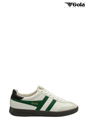 Gola White Mens Cyclone Leather Lace-Up Trainers (AH4870) | £90