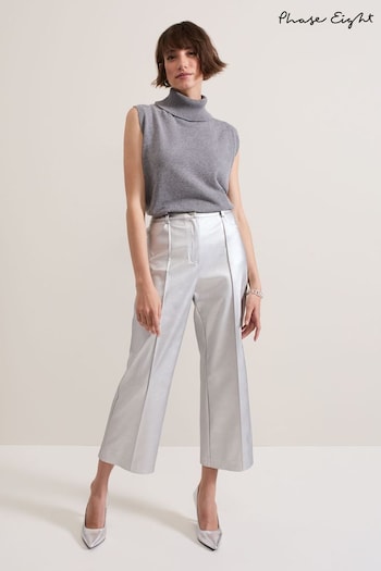 Phase Eight Metallic Kenzie PU Crop Trousers (AH5563) | £89