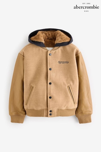 Abercrombie & Fitch Natural  Hooded Bomber Jacket (AH5655) | £79 - £81