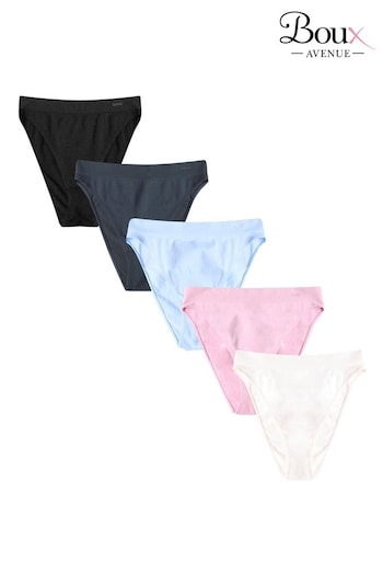 Boux Avenue High Leg Seamfree Black Thong 5 Pack (AH5858) | £30