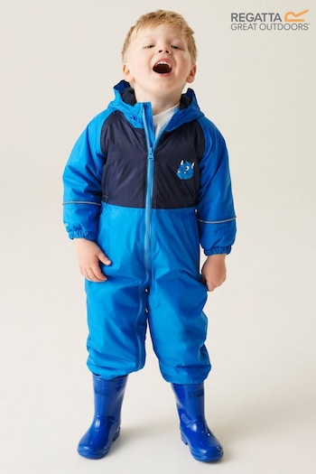 Regatta Blue Kids Mudplay III Waterproof Puddlesuit (AH5884) | £35