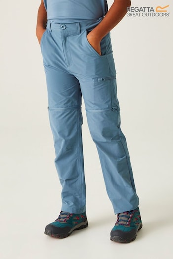 Regatta Blue Kids Highton Stretch Zip Off Walking Trousers (AH6169) | £35