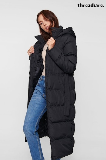 Threadbare Black Longline Puffer Jacket (AH6351) | £55