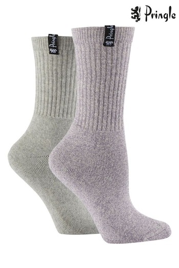 Pringle Grey Cushioned Walking Socks 2 pack (AH6498) | £14