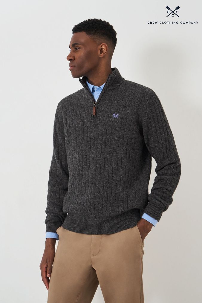 Buy Men s Grey Jumpers Cable Knitwear Online Next UK
