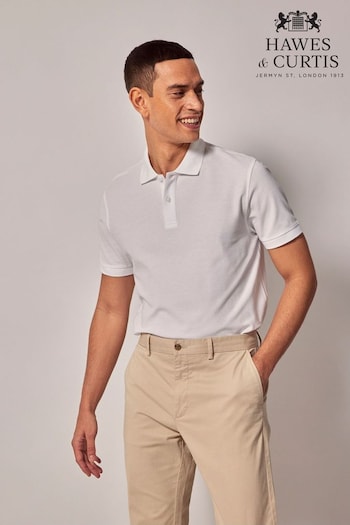 Hawes & Curtis Short Sleeve Mercerised White Polo Shirt (AH6805) | £39