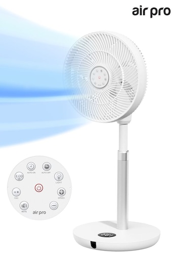 Air Pro White 125 Pedestal Fan With Remote Control and Digital Display (AH7004) | £110