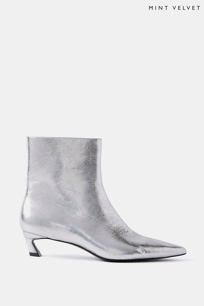 Buy Women s Boots Silver Low Ankle Footwear Online Next UK