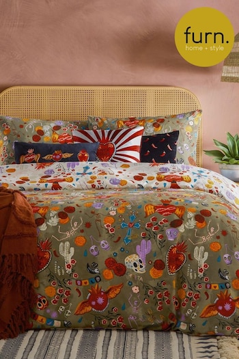 Furn Multicolour La Vida Festive Reversible Duvet Cover Set (AH8188) | £0