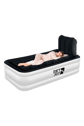 Get Fit White/Black Premium Air Bed With Headboard and Built In Pump (AH8206) | £90 - £110