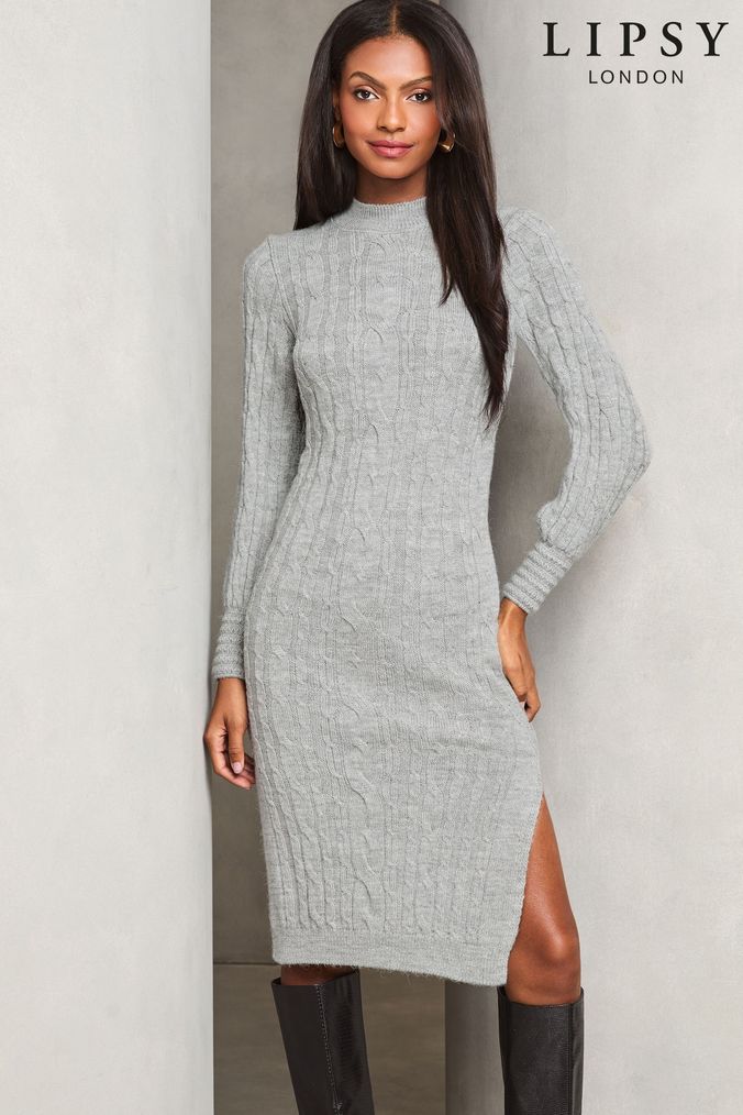 Grey Dresses Grey Knitted Dresses Next UK