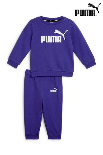 Puma Blue Essentials Minicats Baby Unisex Crew Neck & Joggers Set (AH9211) | £30