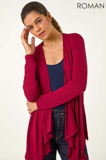 Roman Red Waterfall Front Jersey Knit Cardigan (AH9846) | £32