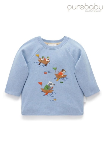 Purebaby Blue River Print Long Sleeve T-Shirt (AH9980) | £20