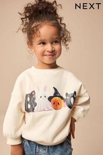 Cream Halloween Crew Sweatshirt (3mths-7yrs) (AJ0126) | £11 - £13