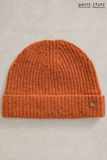 White Stuff Orange Albie Rib Knit Beanie (AJ0609) | £25