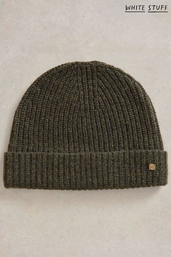 White Stuff Green Albie Rib Knit Beanie (AJ0611) | £25