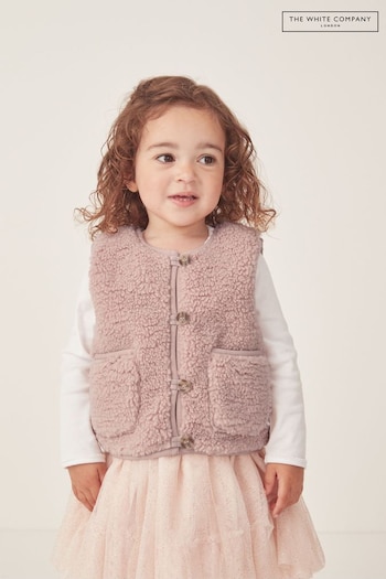 The White Company Pink Recycled Borg Gilet (AJ2562) | £40