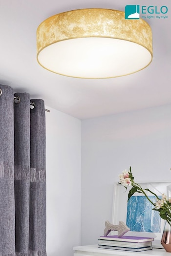 Eglo Gold Viserbella 1 Fabric Ceiling Light (AJ2790) | £50