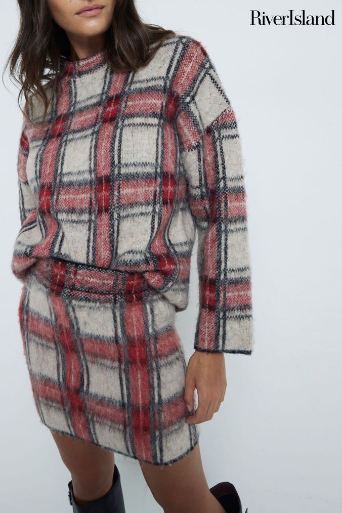 Tartan jumper womens top