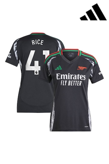 adidas Black Womens Arsenal Away 2024-25 Shirt With Rice 41 Printing (AJ4078) | £95