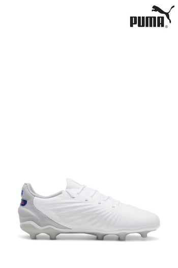 Puma White Youth Biker KING MATCH FG/AG Football Boots (AJ4809) | £50