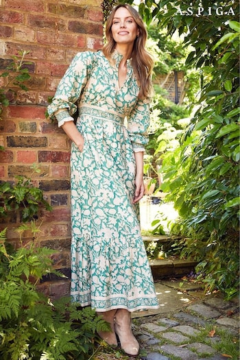 Aspiga Green Emmeline Maxi Dress (AJ5141) | £180