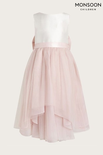 Monsoon Pink Olivia Organza Bow Dress (AJ6337) | £60 - £70