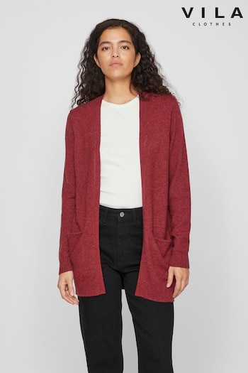 VILA Burgundy Long Sleeve Lightweight Knit Cardigan (AJ6466) | £34