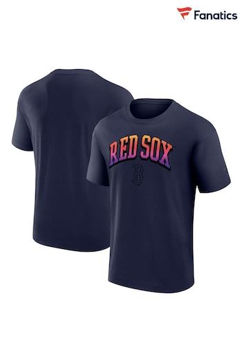 Fanatics Blue 100% Cotton Boston Sox Gradient Short Sleeve Crew T-Shirt (AJ6468) | £35