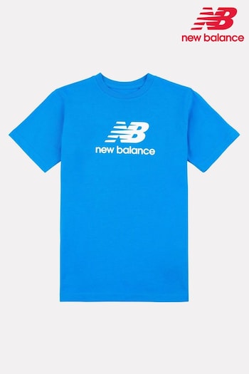 New Balance Blue Boys Stacked Logo T-Shirt (AJ6503) | £18 - £22