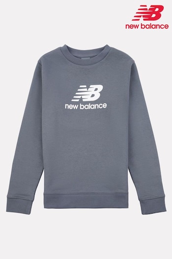 New Balance Blue Boys Stacked Logo Sweatshirt (AJ6545) | £40 - £48